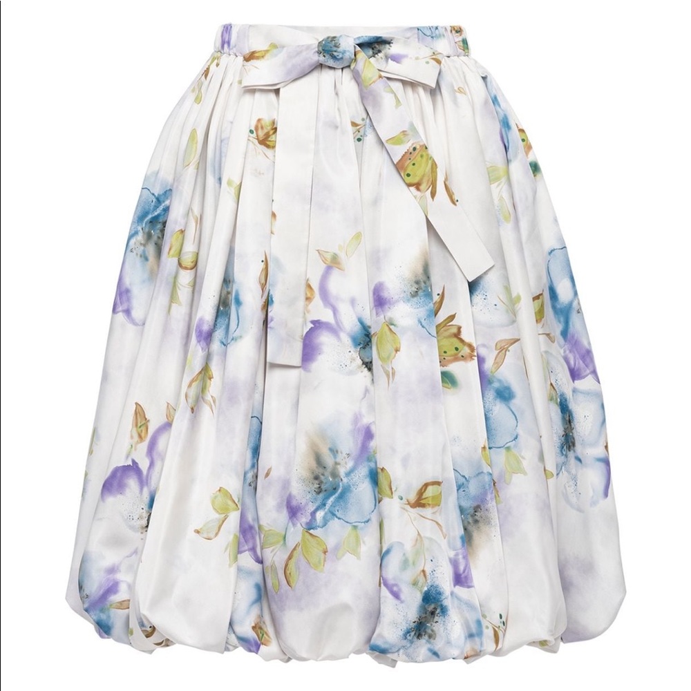 Prada silk floral balloon skirt. UNWORN